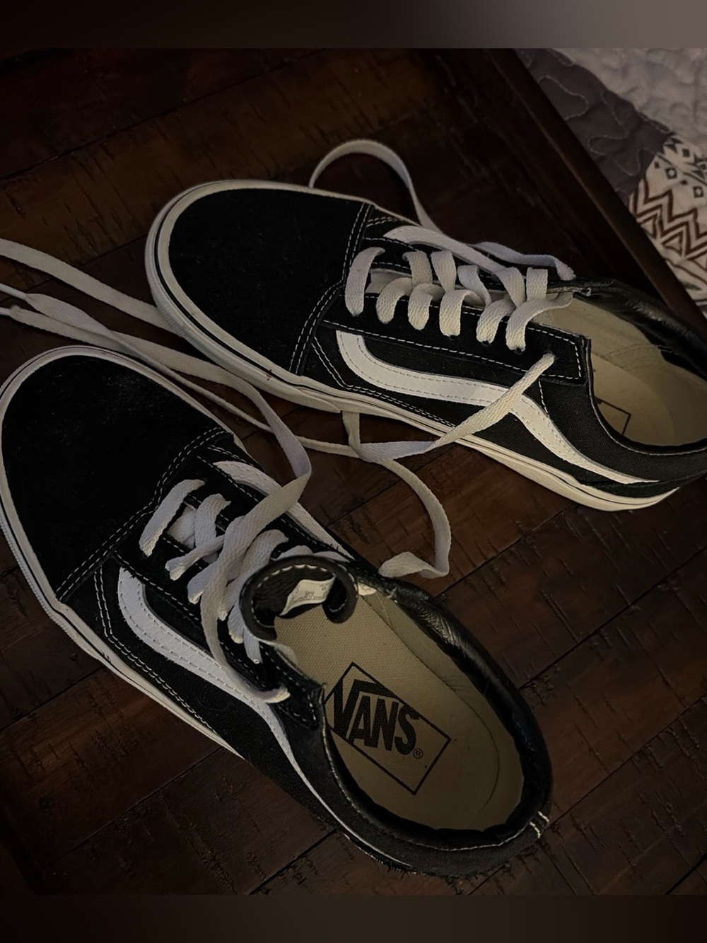 Vans Black & White Old Skool Low-Top Skate Sneakers